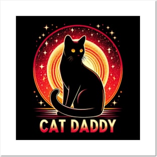 Cat Daddy Vintage Eighties Style Cat Retro Distressed Posters and Art